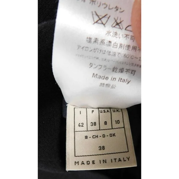 Emilio Pucci Black Ivory Wool Blend Cut‎ Out Stretchy Dress Italy sz 8